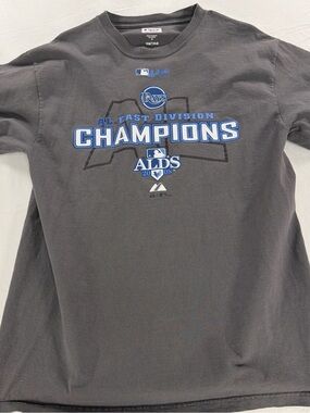 IC COLLECTION Gray Tampa Bay Rays "AL East Division Champions" Short Sleeve Tee